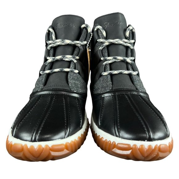 Skechers Women's Jagged Pond Moodspace Black Charcoal Duck Boots Sizes 7 - 11 - Picture 2 of 8